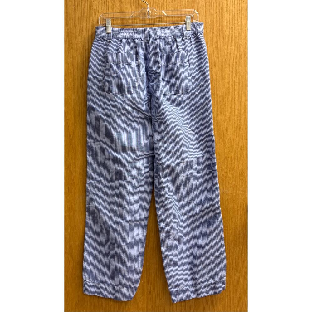 Talbot's Beachy Nautical Cruise Resort Wear Linen Cotton Blend Wide Leg Pants 8 - Picture 2 of 9
